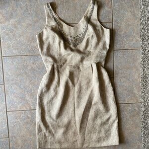 ANTONIO MELANI Beige Textured Mini Dress